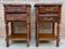 Spanish Nightstands in Walnut with 2 Drawers and Shelf, 1950, Set of 2 2