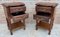 Spanish Nightstands in Walnut with 2 Drawers and Shelf, 1950, Set of 2 11