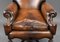 Antique English Victorian Wing Back Armchair in Hand Dyed Leather, Image 7