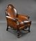 Antique English Victorian Wing Back Armchair in Hand Dyed Leather, Image 2