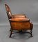 Fauteuil à Oreilles Victorien Antique en Cuir Teint à la Main, Angleterre 9