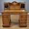 Antique Victorian Amboyna Inlaid Pedestal Desk, 1880 4