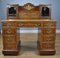 Antique Victorian Amboyna Inlaid Pedestal Desk, 1880 3