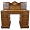 Antique Victorian Amboyna Inlaid Pedestal Desk, 1880 1