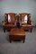 Sheep Leather Armchairs from Lounge Atelier, Set of 3 1