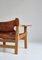Spanish Oak and Saddle Leather Armchairs by Børge Mogensen for Fredericia, 1960s, Set of 2 8
