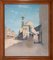 Mosque in Constantinople, Original Tempera & Watercolor on Plywood, Mid-20th Century, Framed 1