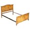 English Double Bed Frame in Burr Walnut, 1900s 1