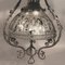 Lámpara de araña medieval de hierro forjado a mano, Alemania, década de 1890, Imagen 3