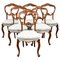 19th Century English Victorian Walnut Dining Chairs, 1860s, Set of 6 1