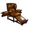 Sedia reclinabile vittoriana in pelle tinta a mano di Foota Patent Chairs, 1890, Immagine 1