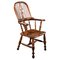 19th Century English Yew Wood High Back Broad Arm Windsor Chair, 1850s 1