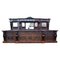 Vintage English Victorian Style Front and Back Bar in Carved Oak, 1980 1