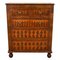 19th Century Victorian English Walnut & Oyster Veneer Chest of Drawers 1