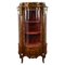 19th Century French Rosewood & Marquetry Serpentine Vitrine 1