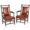 19th Century Victorian English Gothic Revival Walnut Armchairs, Set of 2 1