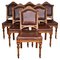 19th Century Victorian English Oak Dining Chairs, Set of 6, Image 1
