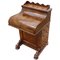 Mesa Davenport victoriana de madera nudosa de nogal, siglo XIX, Imagen 1