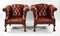 20th Century English Leather Chesterfield Sofa and Armchairs, Set of 3 12