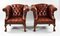 Divano e poltrone Chesterfield in pelle, Regno Unito, XX secolo, set di 3, Immagine 12