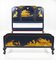 Chinoiserie Blue Lacquered and Gilded Bedroom Suite, 1930, Set of 8 19