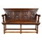 19th Century English Carved Oak Bench 1