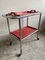 Modernist Bar Cart in Tubular Steel with Red Lacquered Wooden Trays, 1950s, Image 2