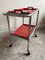 Modernist Bar Cart in Tubular Steel with Red Lacquered Wooden Trays, 1950s 4