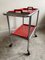 Modernist Bar Cart in Tubular Steel with Red Lacquered Wooden Trays, 1950s, Image 4