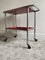 Modernist Bar Cart in Tubular Steel with Red Lacquered Wooden Trays, 1950s 7