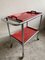 Modernist Bar Cart in Tubular Steel with Red Lacquered Wooden Trays, 1950s 5
