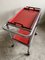 Modernist Bar Cart in Tubular Steel with Red Lacquered Wooden Trays, 1950s 6