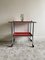Modernist Bar Cart in Tubular Steel with Red Lacquered Wooden Trays, 1950s 3