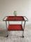 Modernist Bar Cart in Tubular Steel with Red Lacquered Wooden Trays, 1950s 9