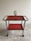 Modernist Bar Cart in Tubular Steel with Red Lacquered Wooden Trays, 1950s, Image 9
