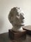 White Plaster Bust on Wooden Plinth, 1950s, Image 1