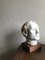 White Plaster Bust on Wooden Plinth, 1950s, Image 4