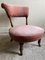 Nursing Chair in Soft Pink Velvet with Turned Wooden Legs and Original Castors, 1890s 6