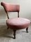 Nursing Chair in Soft Pink Velvet with Turned Wooden Legs and Original Castors, 1890s, Image 6