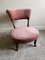 Nursing Chair in Soft Pink Velvet with Turned Wooden Legs and Original Castors, 1890s, Image 1