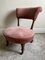 Nursing Chair in Soft Pink Velvet with Turned Wooden Legs and Original Castors, 1890s 5