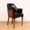 British Art Deco Walnut Salon Chairs with Leather Upholstery, 1930s, Set of 2 4