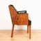 British Art Deco Walnut Salon Chairs with Leather Upholstery, 1930s, Set of 2, Image 3