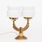 French Art Deco Twin Branch Modernist Table Lamp, 1930s, Image 1