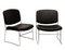 Mid-Century Black Leather Chairs, Set of 2, Image 1