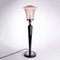 Art Deco Table Lamp with Pink Frosted Shade, 1930 1