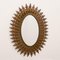 Mid-Century French Framed Mirror in Patinated Brass, 1960 1