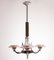 French Art Deco Rosewood & Chrome Chandelier, 1930s, Image 2