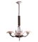 French Art Deco Rosewood & Chrome Chandelier, 1930s, Image 1