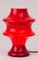 Dänische Mid-Century Tischlampe aus rotem Glas, 1960er 2